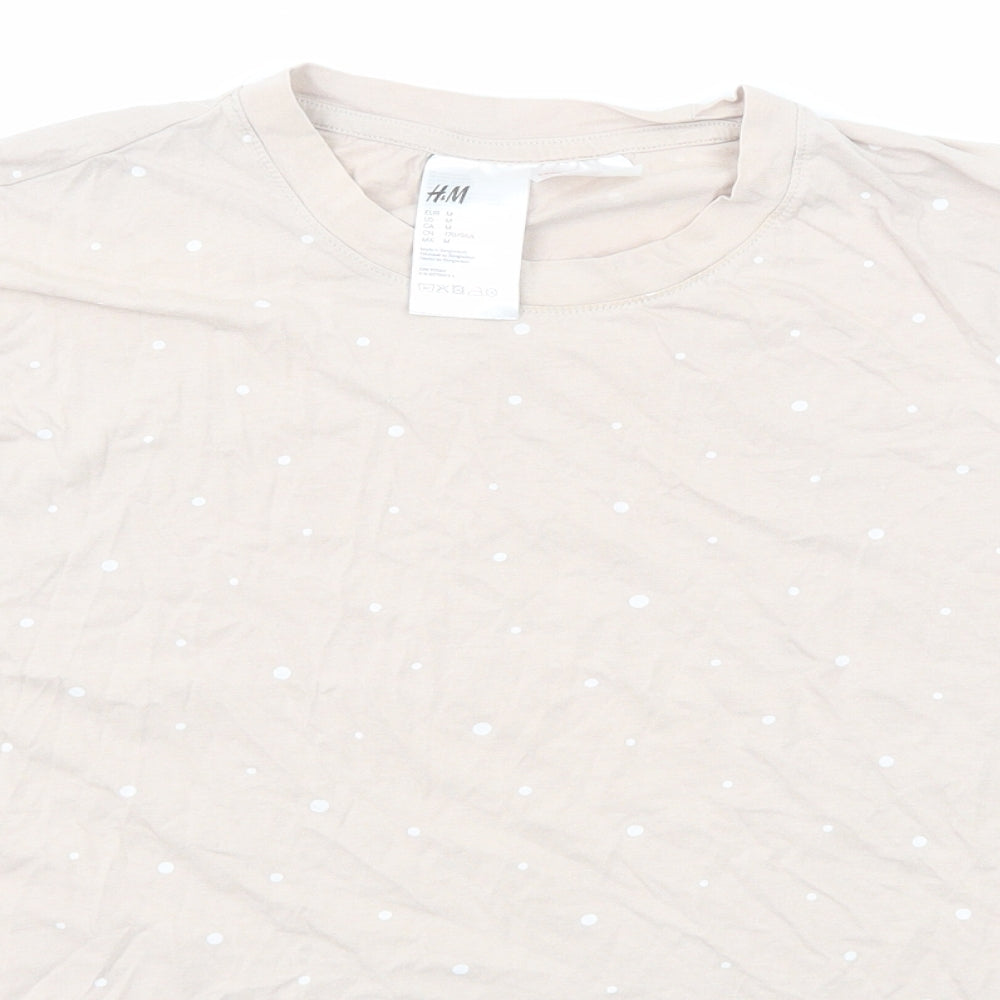 Womens UK Size M H&M Beige Basic T-Shirt