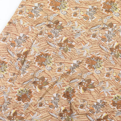 Mexx Womens Orange Geometric Cotton Swing Skirt Size 8 Zip