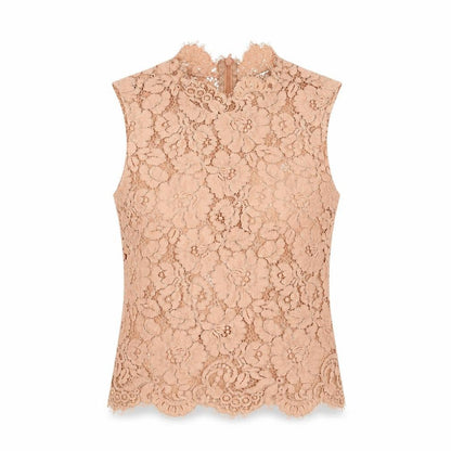 Ivy & Oak Womens Orange Cotton Basic Blouse Size 8 Mock Neck