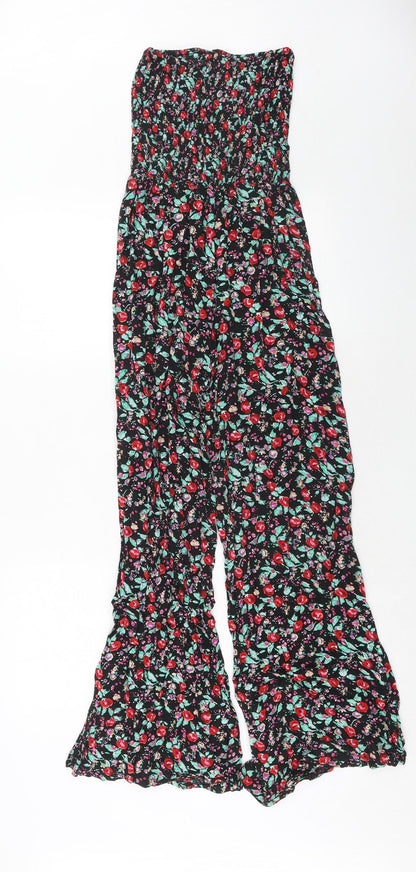 Red Chilli Womens Multicoloured Floral Viscose Jumpsuit One-Piece Size 8 Pullover