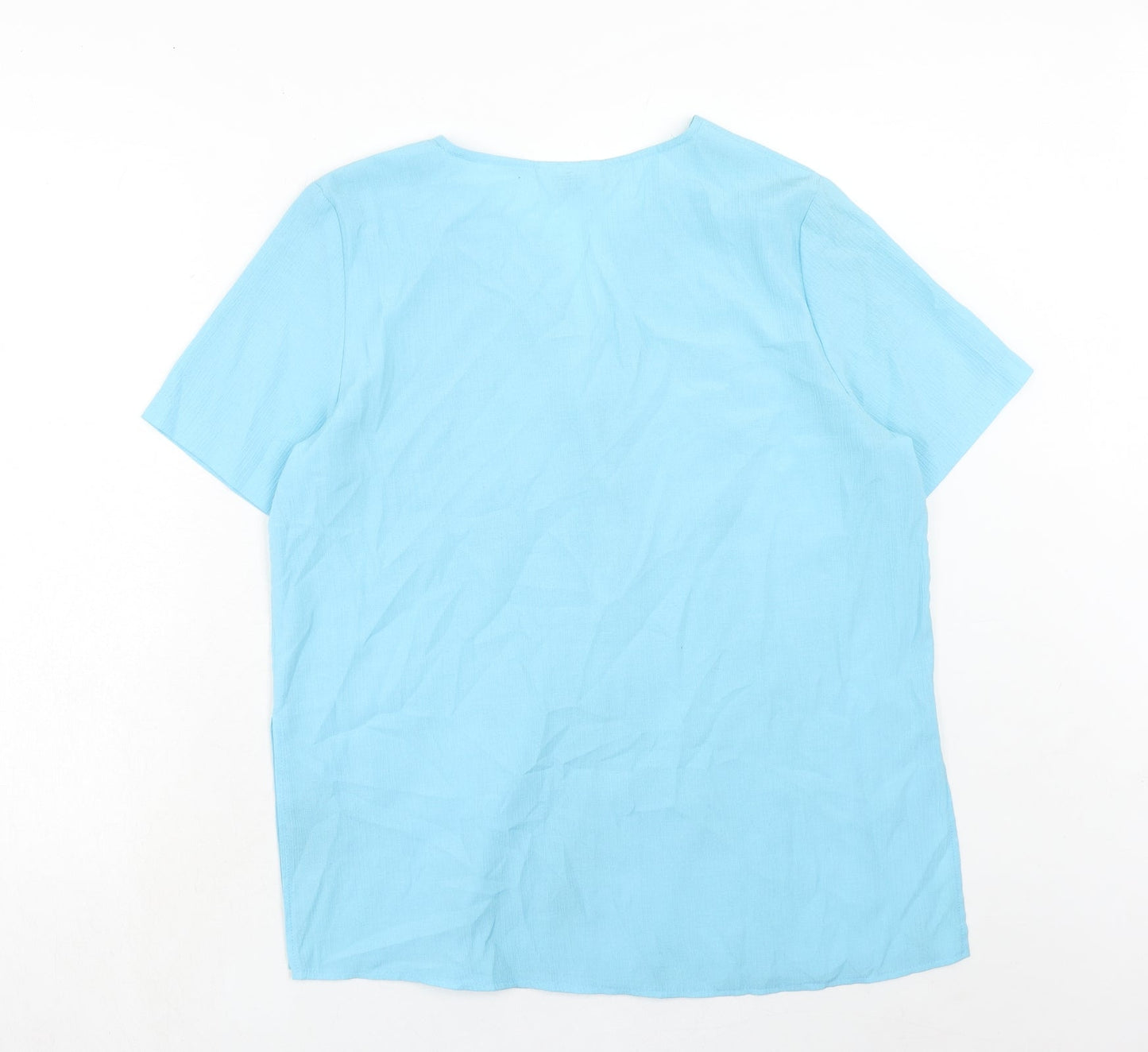 Womens UK Size 14 Sara Neal Blue Basic Button-Up