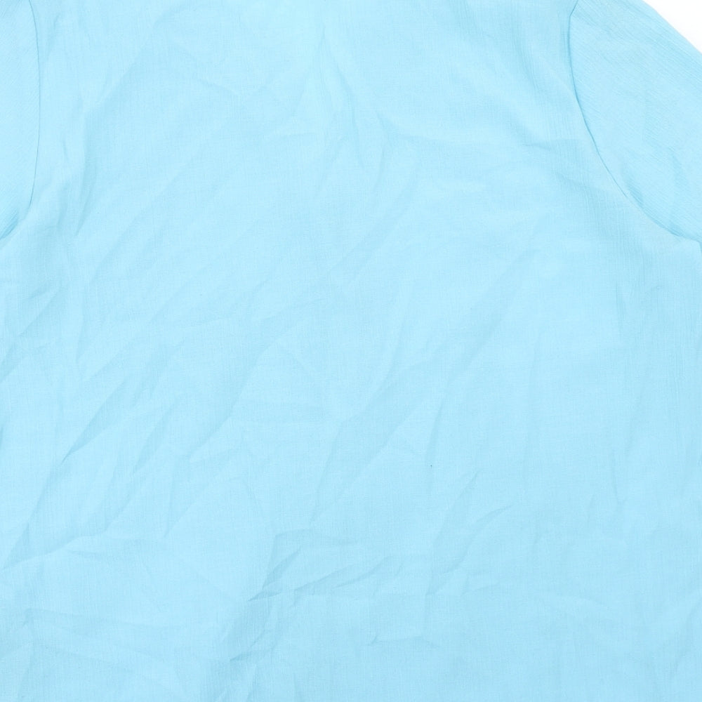 Womens UK Size 14 Sara Neal Blue Basic Button-Up