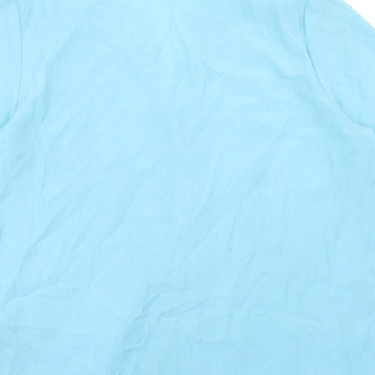 Womens UK Size 14 Sara Neal Blue Basic Button-Up