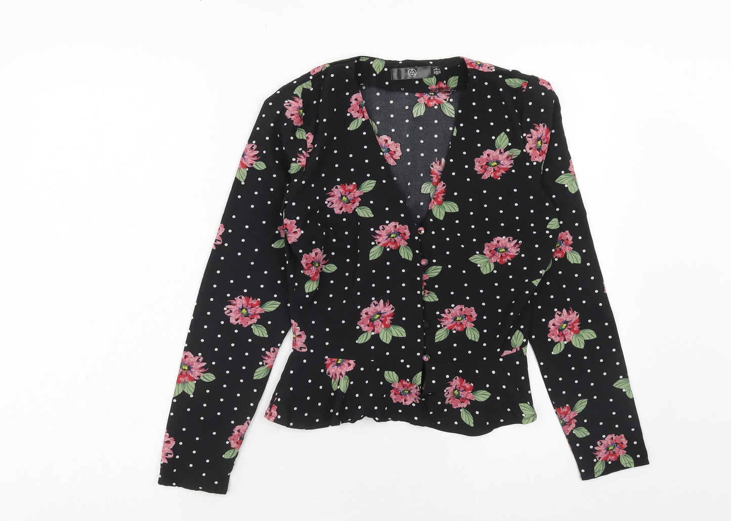 Womens UK Size 6 Missguided Black Basic Blouse