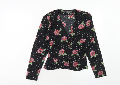 Womens UK Size 6 Missguided Black Basic Blouse