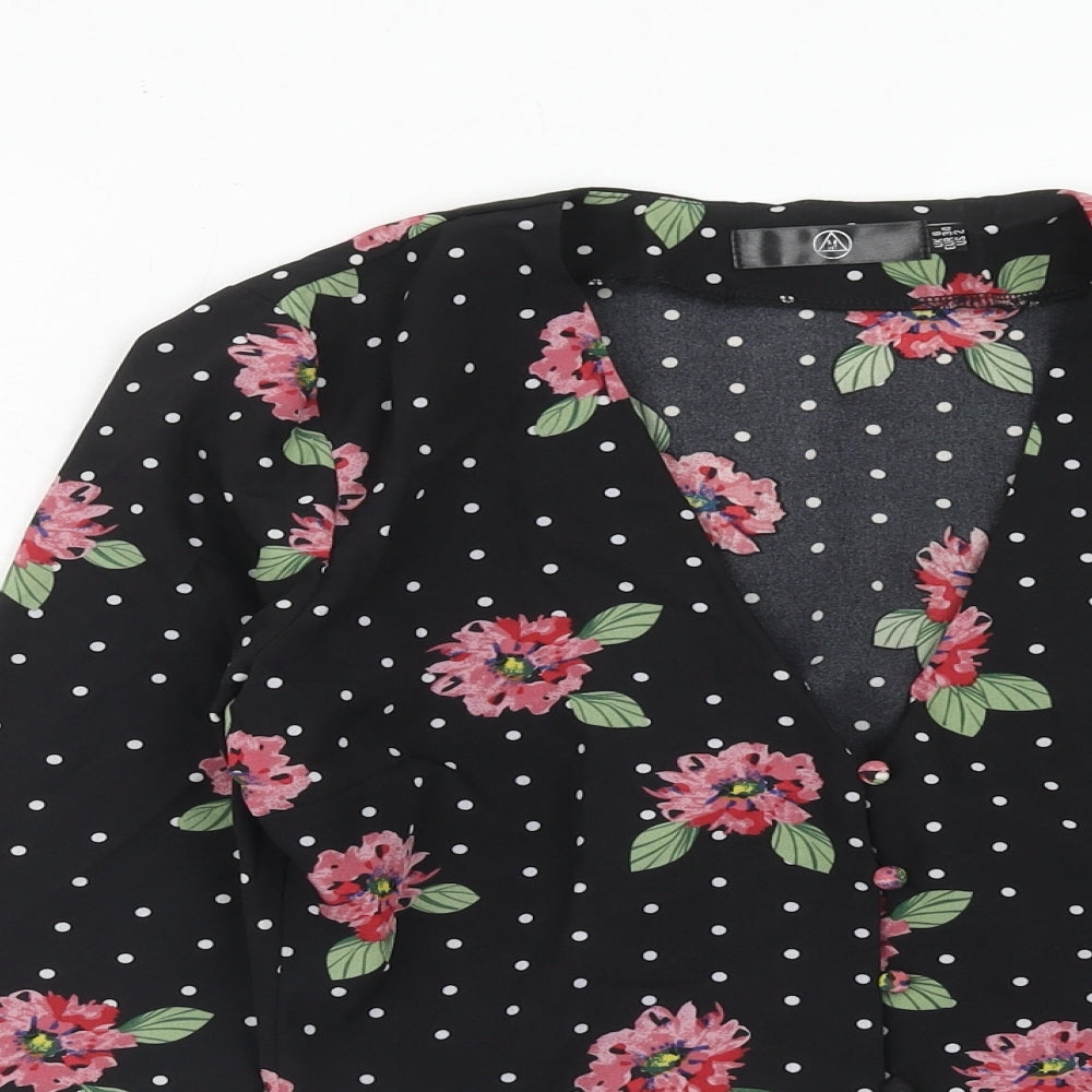 Womens UK Size 6 Missguided Black Basic Blouse