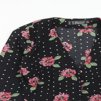 Womens UK Size 6 Missguided Black Basic Blouse