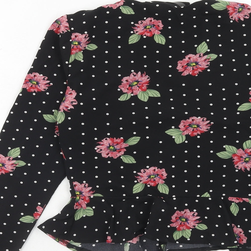 Womens UK Size 6 Missguided Black Basic Blouse