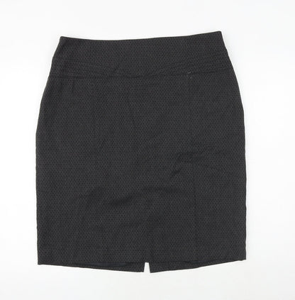 NEXT Womens Grey Geometric Polyester A-Line Skirt Size 38 in Zip