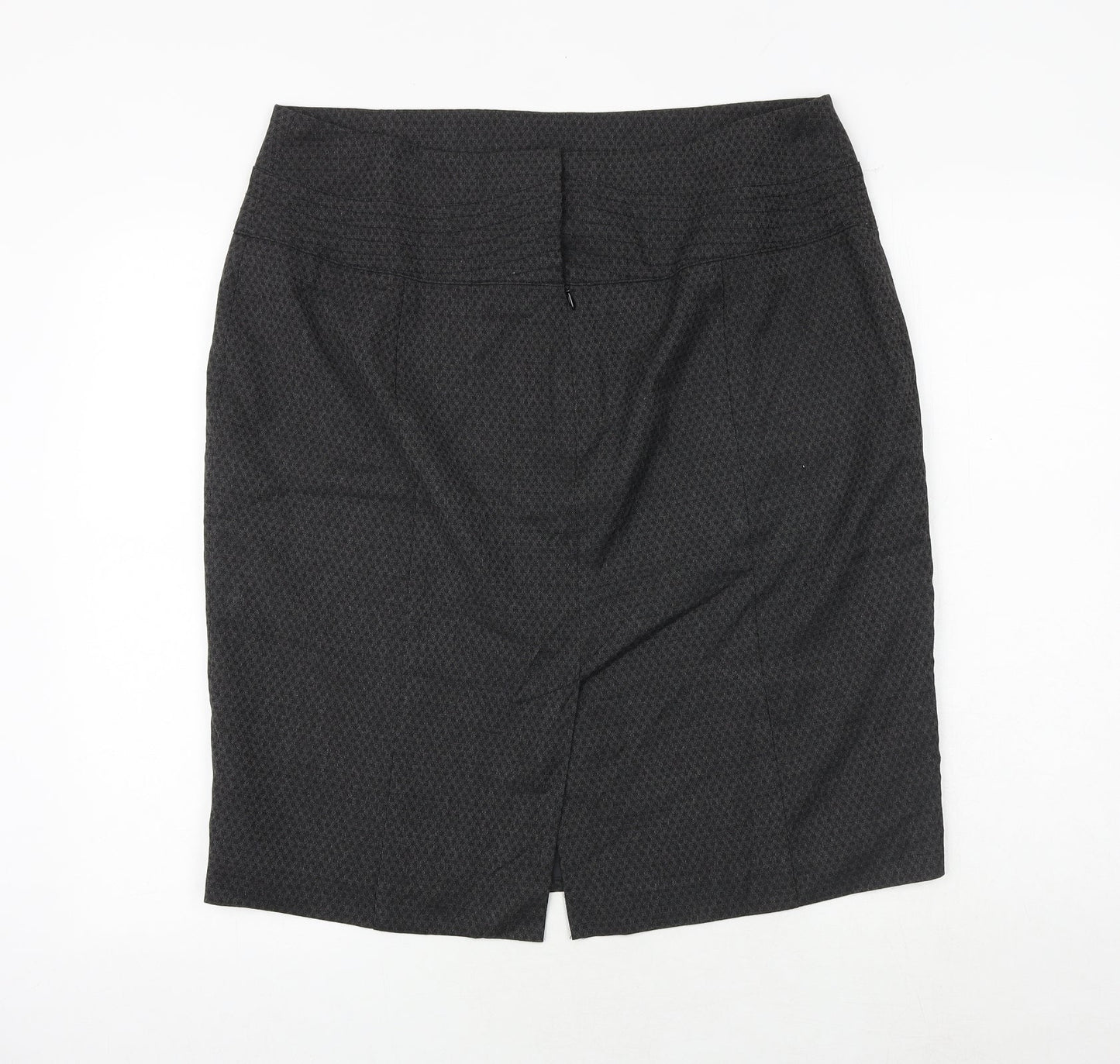 NEXT Womens Grey Geometric Polyester A-Line Skirt Size 38 in Zip