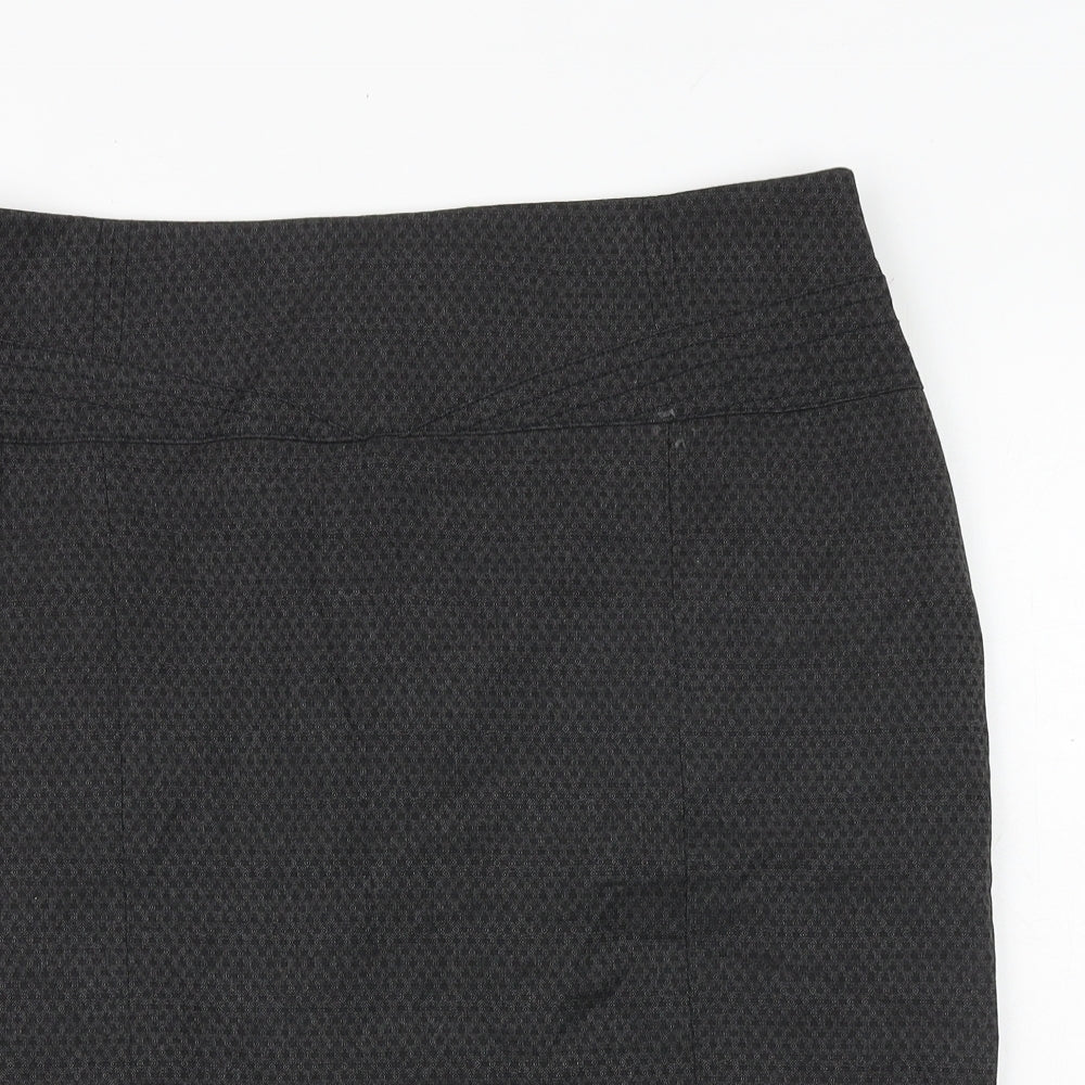 NEXT Womens Grey Geometric Polyester A-Line Skirt Size 38 in Zip
