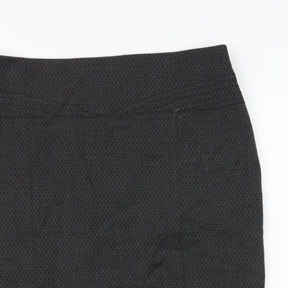 NEXT Womens Grey Geometric Polyester A-Line Skirt Size 38 in Zip