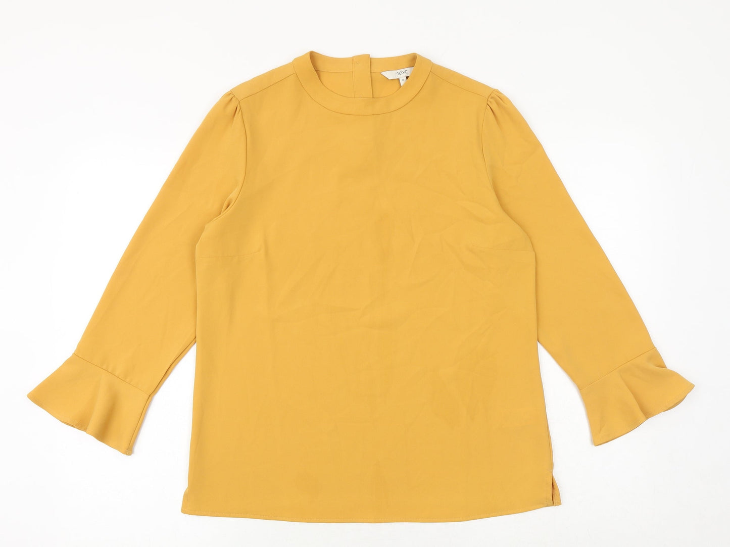 Womens UK Size 10 NEXT Yellow Basic Blouse
