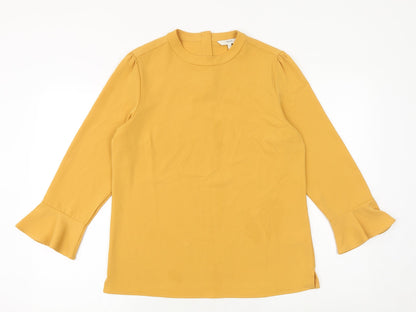 Womens UK Size 10 NEXT Yellow Basic Blouse