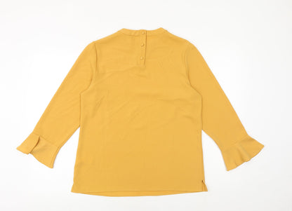 Womens UK Size 10 NEXT Yellow Basic Blouse
