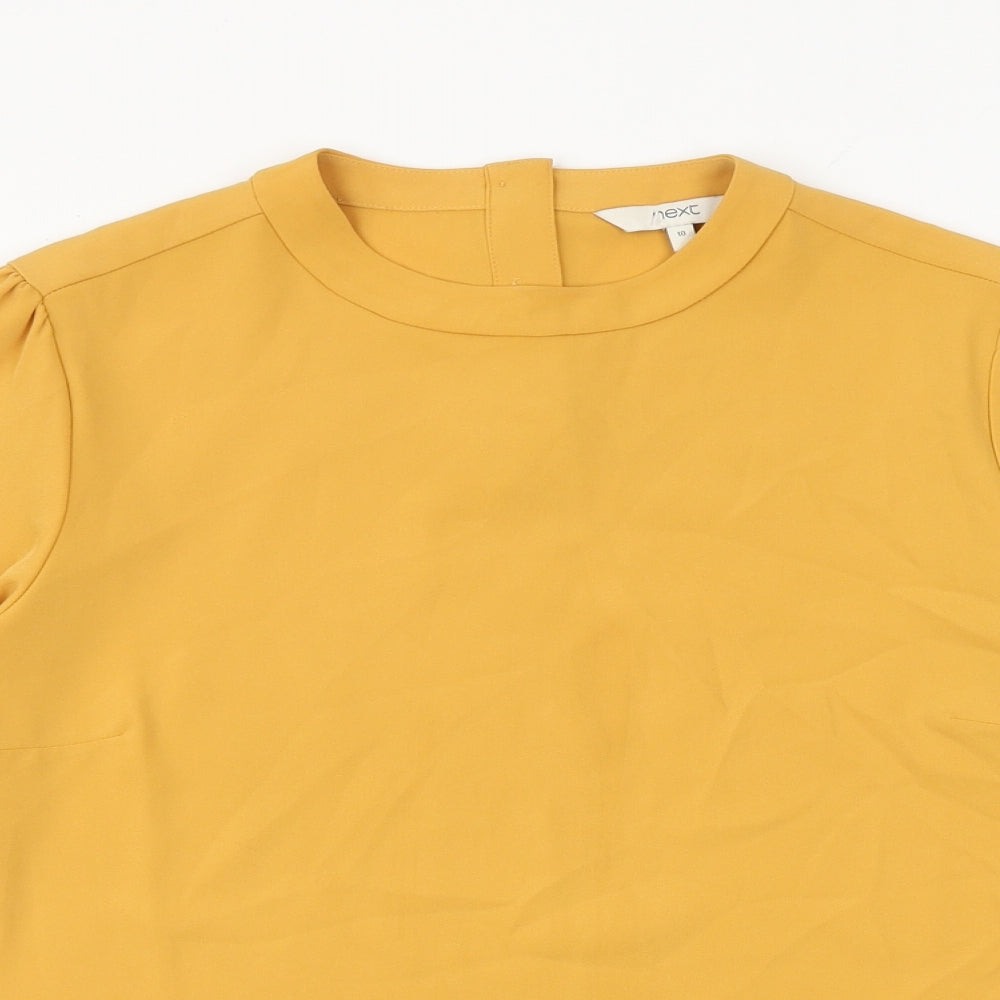 Womens UK Size 10 NEXT Yellow Basic Blouse