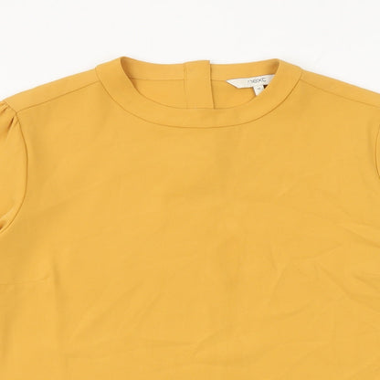 Womens UK Size 10 NEXT Yellow Basic Blouse
