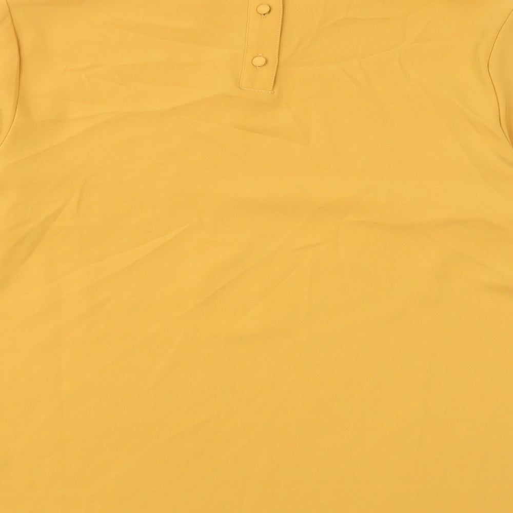 Womens UK Size 10 NEXT Yellow Basic Blouse