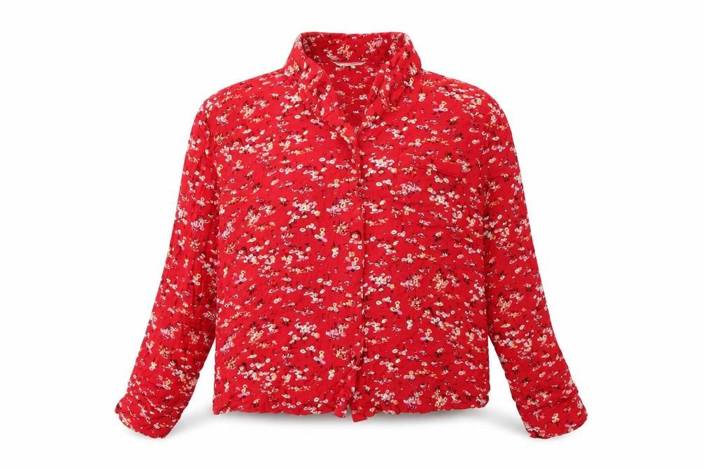 Womens UK Size 8 Marks and Spencer Red Basic Button-Up