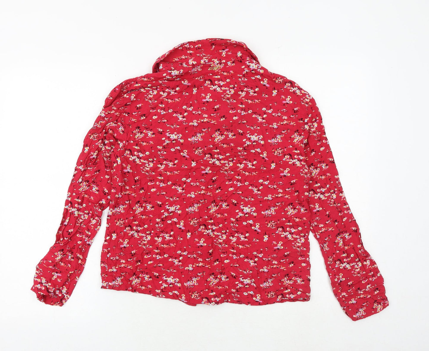 Womens UK Size 8 Marks and Spencer Red Basic Button-Up