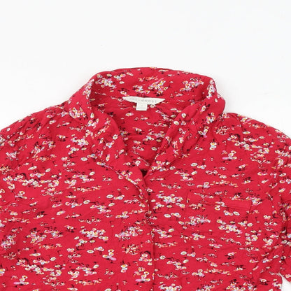 Womens UK Size 8 Marks and Spencer Red Basic Button-Up