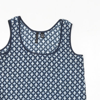 Womens UK Size XS Mango Blue Basic Tank