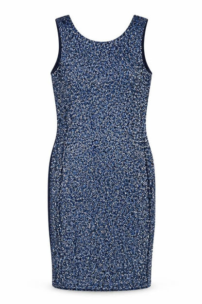 New Look Womens Blue Polyester Sheath Size 8 Boat Neck Pullover