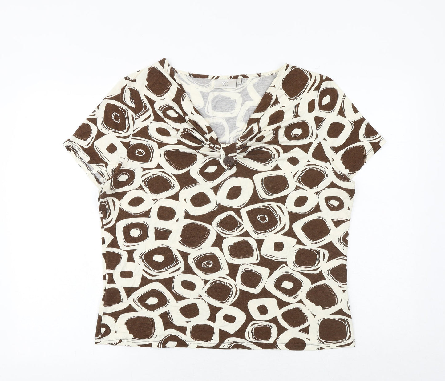 Womens UK Size XL CC Brown Basic T-Shirt