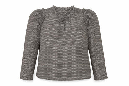 JOIE Womens Brown Geometric Polyester Basic Blouse Size XL Round Neck
