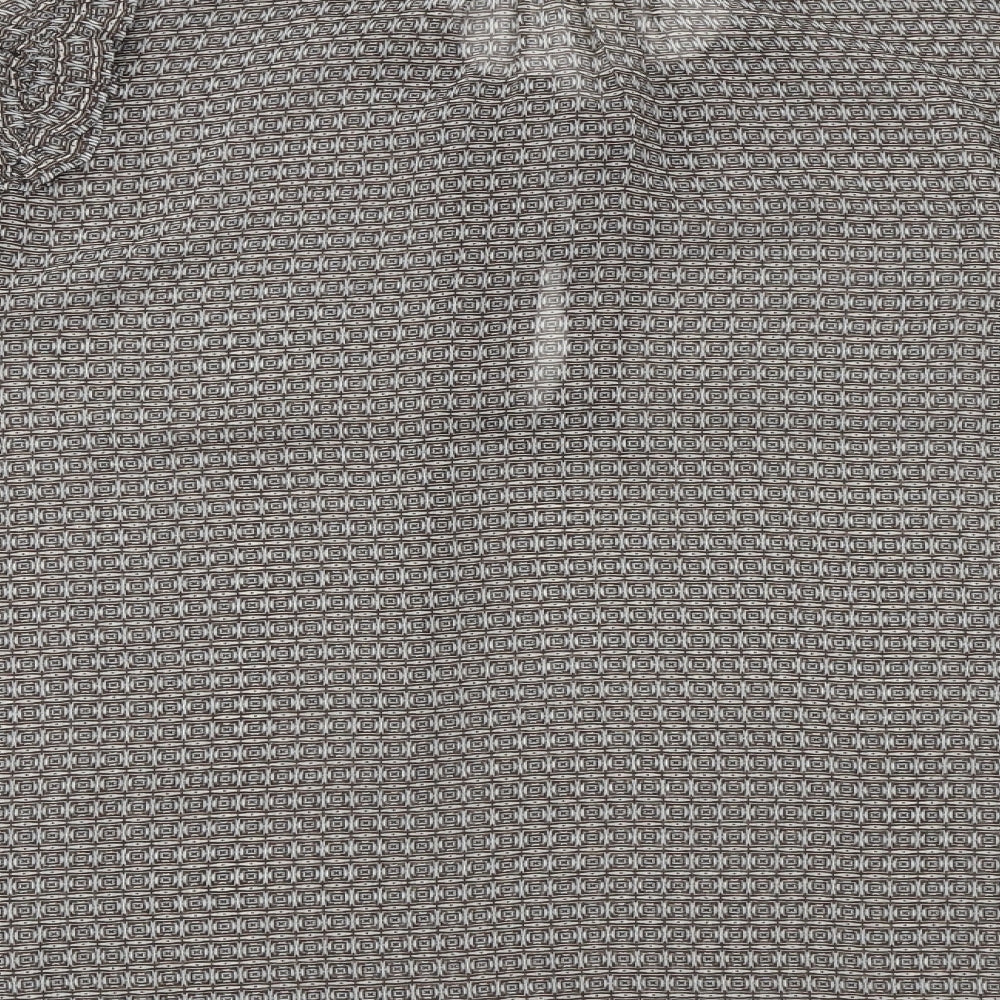 JOIE Womens Brown Geometric Polyester Basic Blouse Size XL Round Neck