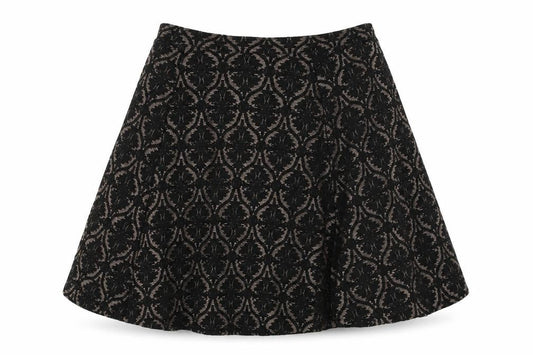 Marks and Spencer Womens Black Geometric Polyester Swing Skirt Size 28 in