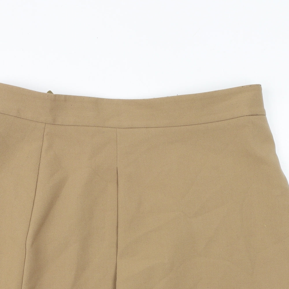 Marks and Spencer Womens Brown Polyester A-Line Skirt Size 16 Zip
