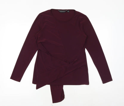 Dorothy Perkins Womens Red Polyester Basic T-Shirt Size 12 Boat Neck - Front Detail
