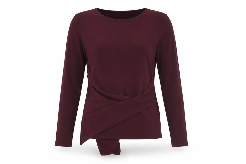 Dorothy Perkins Womens Red Polyester Basic T-Shirt Size 12 Boat Neck - Front Detail