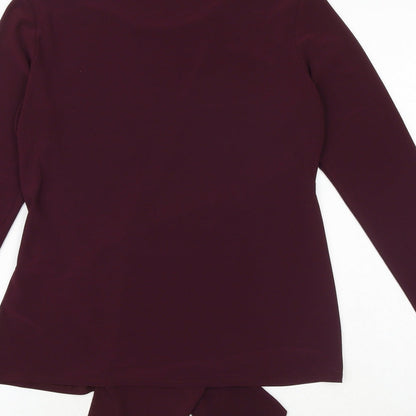 Dorothy Perkins Womens Red Polyester Basic T-Shirt Size 12 Boat Neck - Front Detail