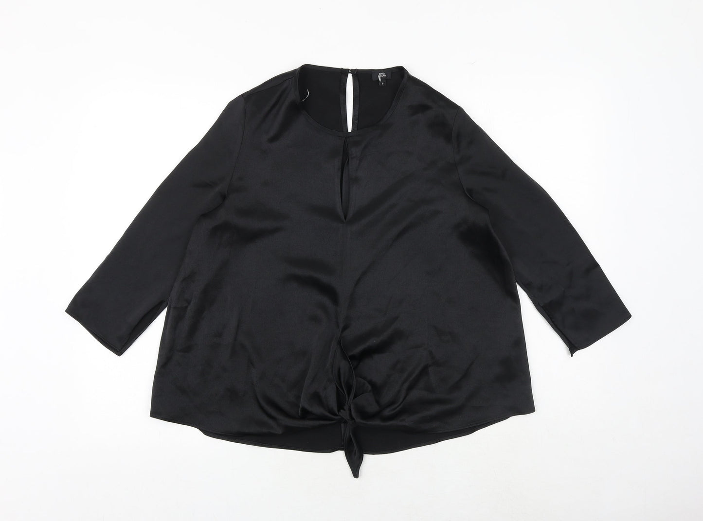 Womens UK Size 6 River Island Black Basic Blouse
