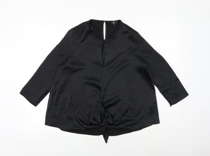 Womens UK Size 6 River Island Black Basic Blouse