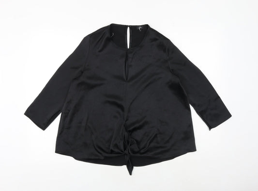 Womens UK Size 6 River Island Black Basic Blouse