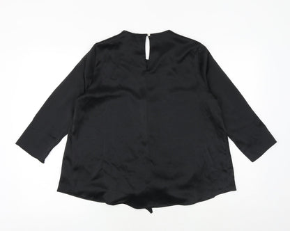 Womens UK Size 6 River Island Black Basic Blouse