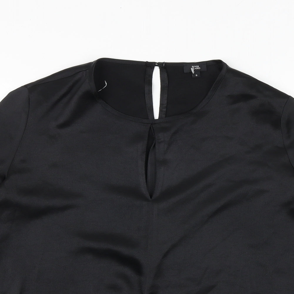 Womens UK Size 6 River Island Black Basic Blouse