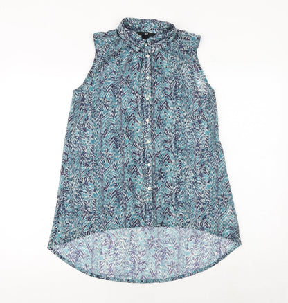 Womens UK Size 6 H&M Blue Basic Button-Up