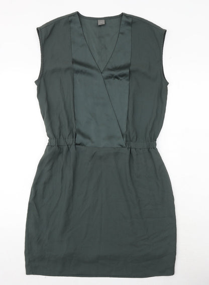Simply Yass Womens Green Polyester Shift Size L V-Neck Pullover