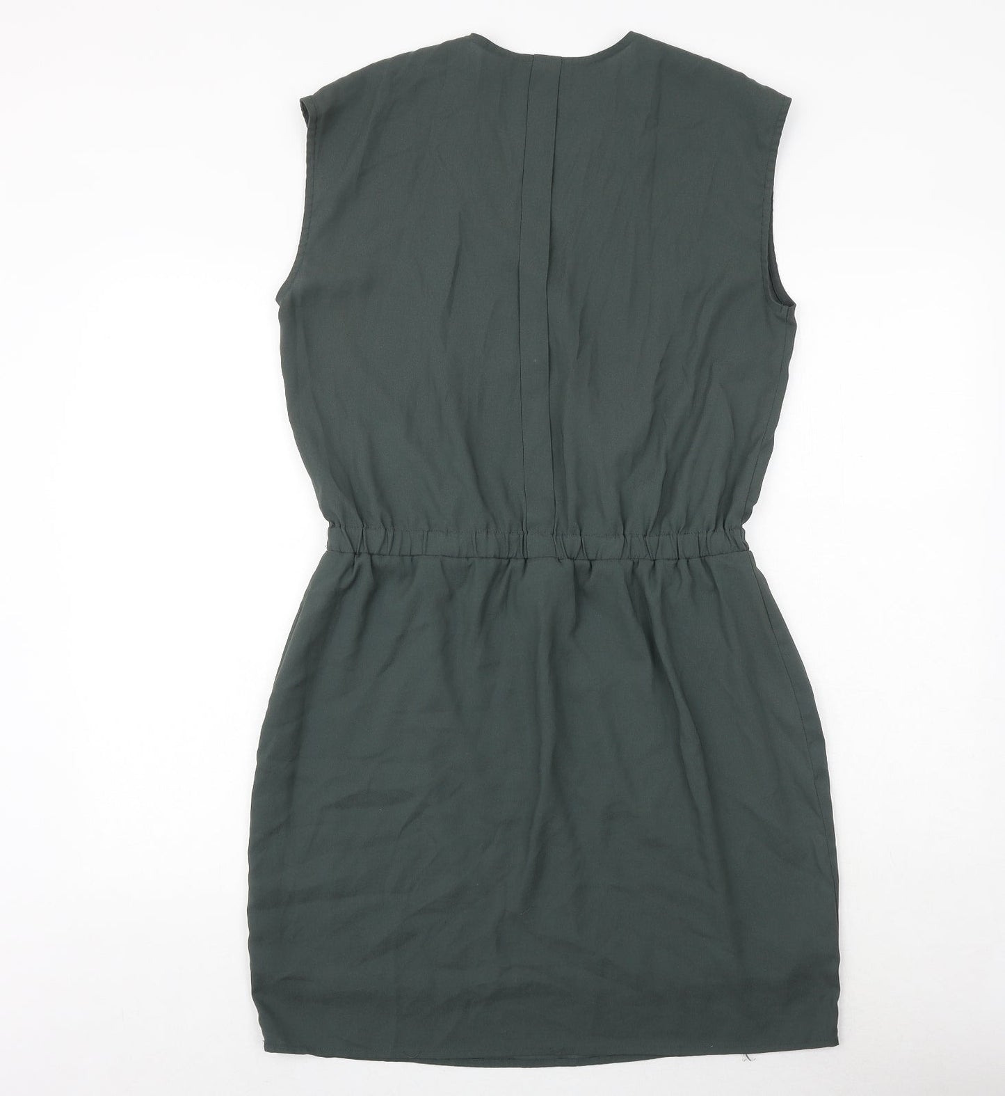 Simply Yass Womens Green Polyester Shift Size L V-Neck Pullover
