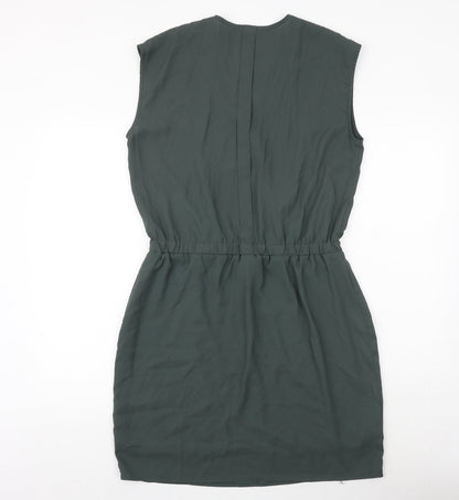 Simply Yass Womens Green Polyester Shift Size L V-Neck Pullover