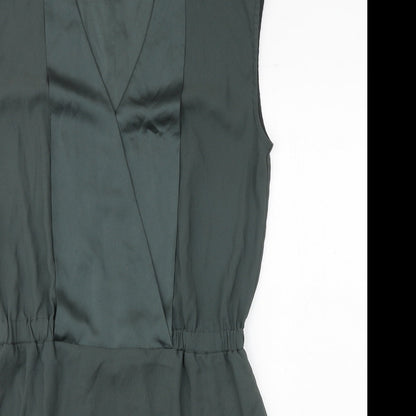 Simply Yass Womens Green Polyester Shift Size L V-Neck Pullover