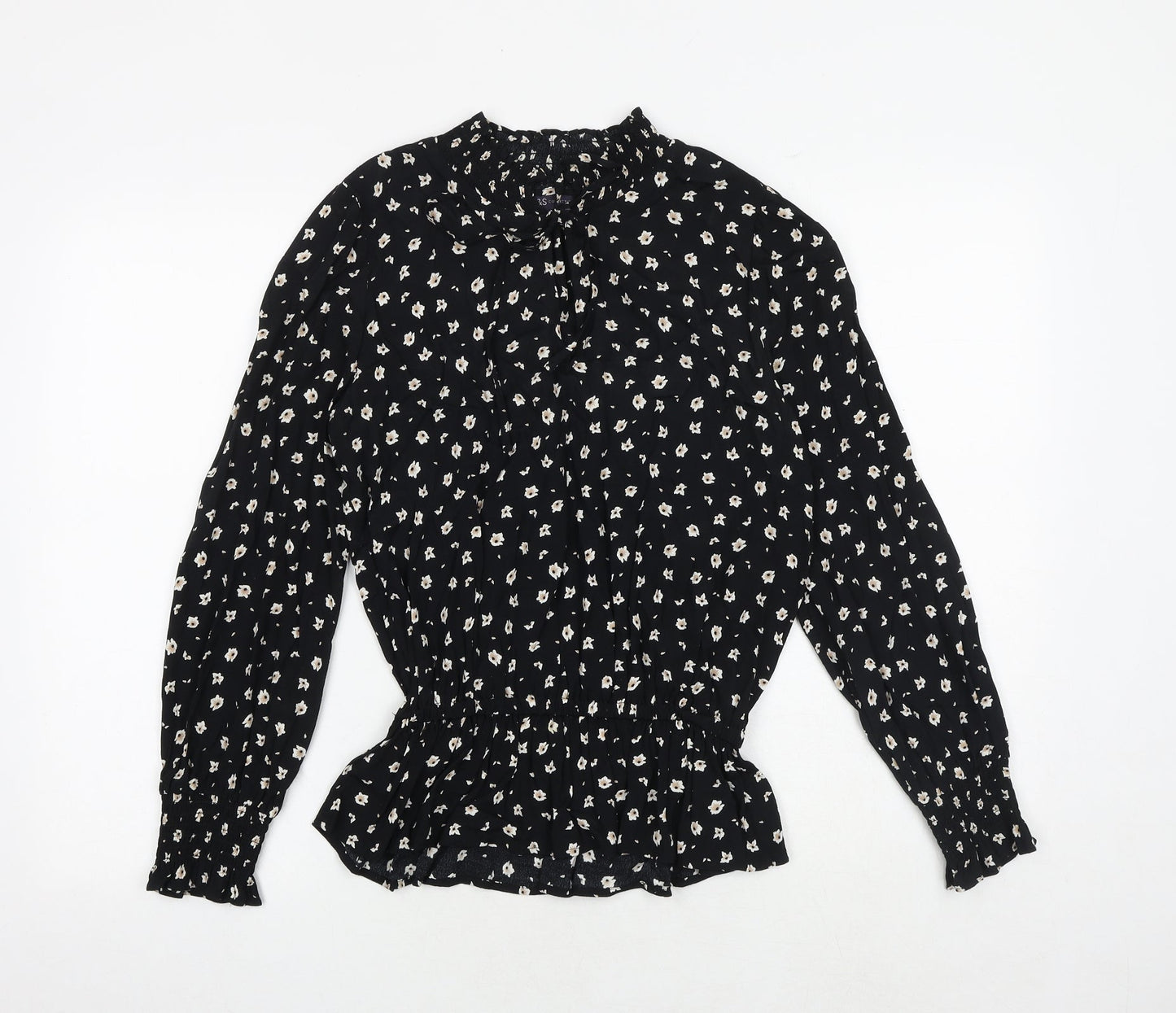 Womens UK Size 8 Marks and Spencer Black Basic Blouse