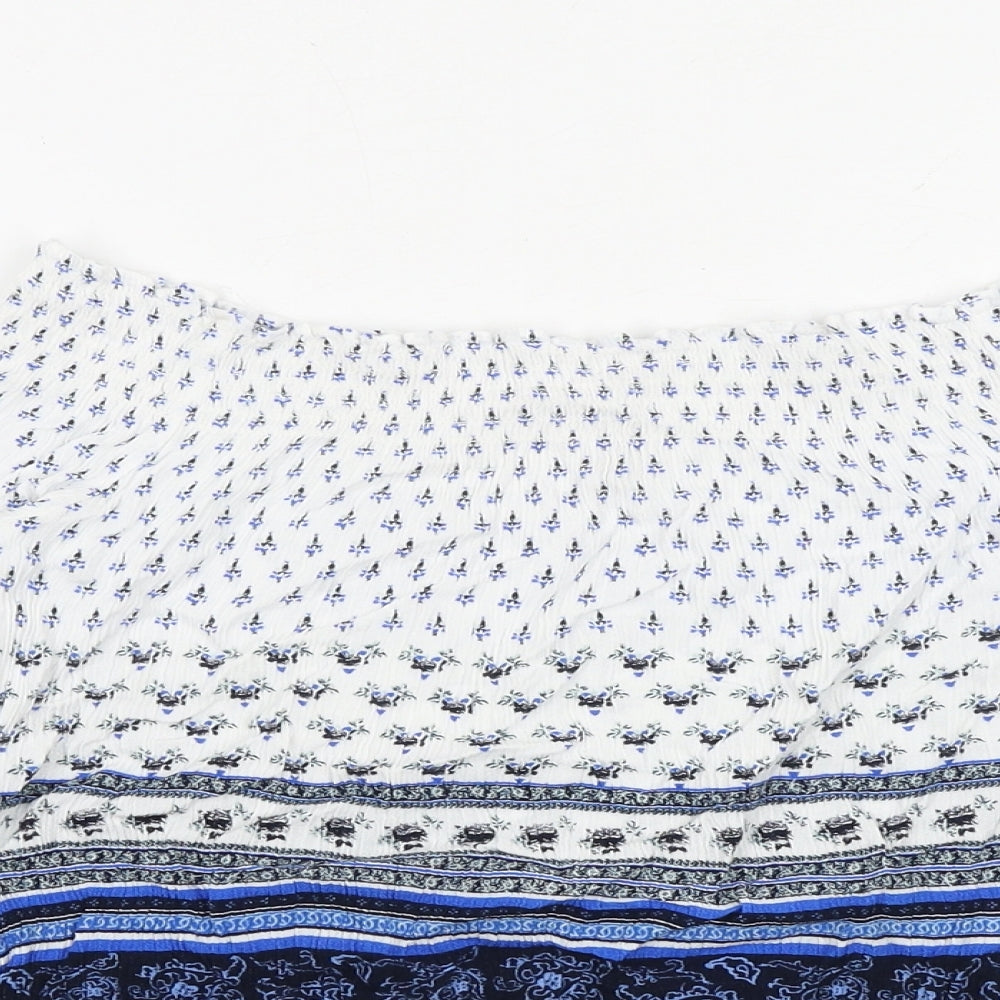 Womens UK Size 12 H&M Blue Cropped Blouse