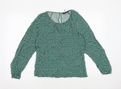 Womens UK Size 6 Marks and Spencer Green Basic Blouse