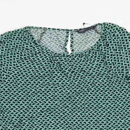 Womens UK Size 6 Marks and Spencer Green Basic Blouse