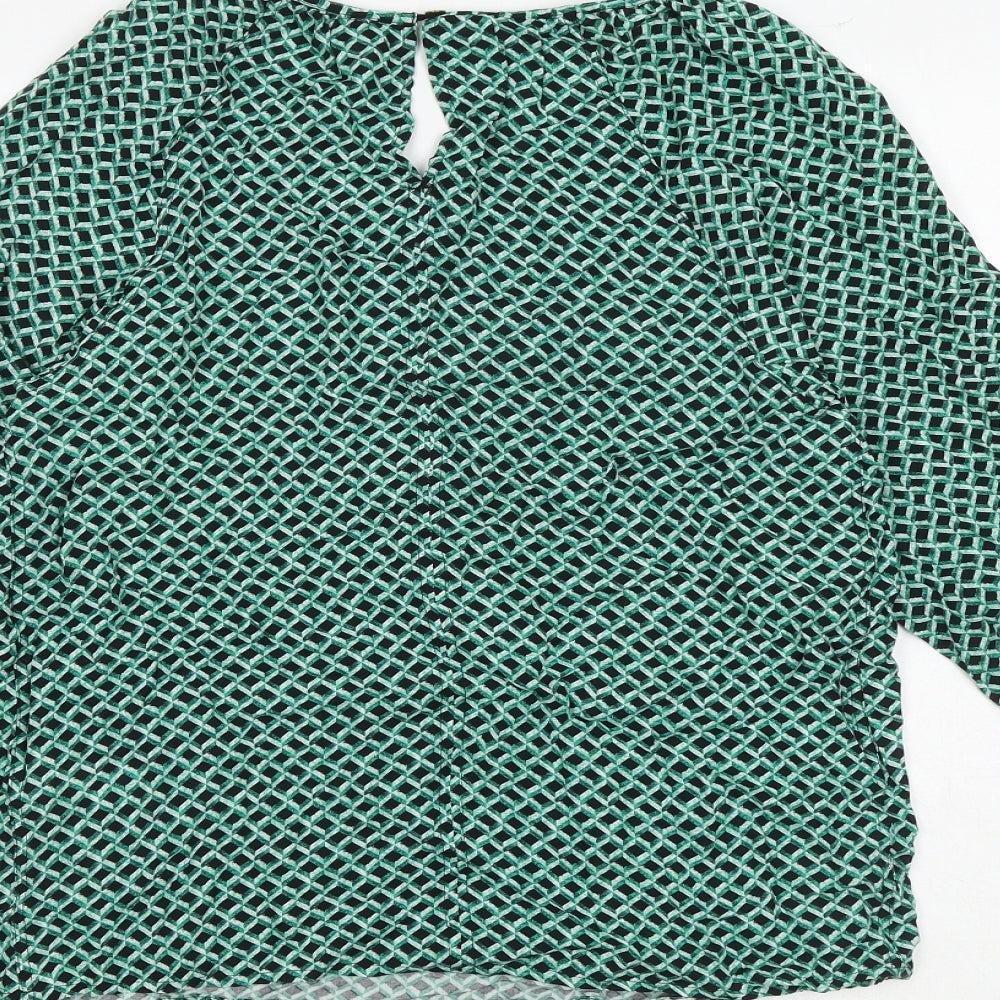 Womens UK Size 6 Marks and Spencer Green Basic Blouse